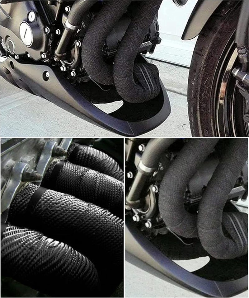 AOCISKA 2"x50' Exhaust Wrap,Black Exhaust Heat Wrap Roll with Stainless Ties,Heat Shield Insulation Heat Shield Automotive,Exhaust Heat Shield Header Wrap - Image 5